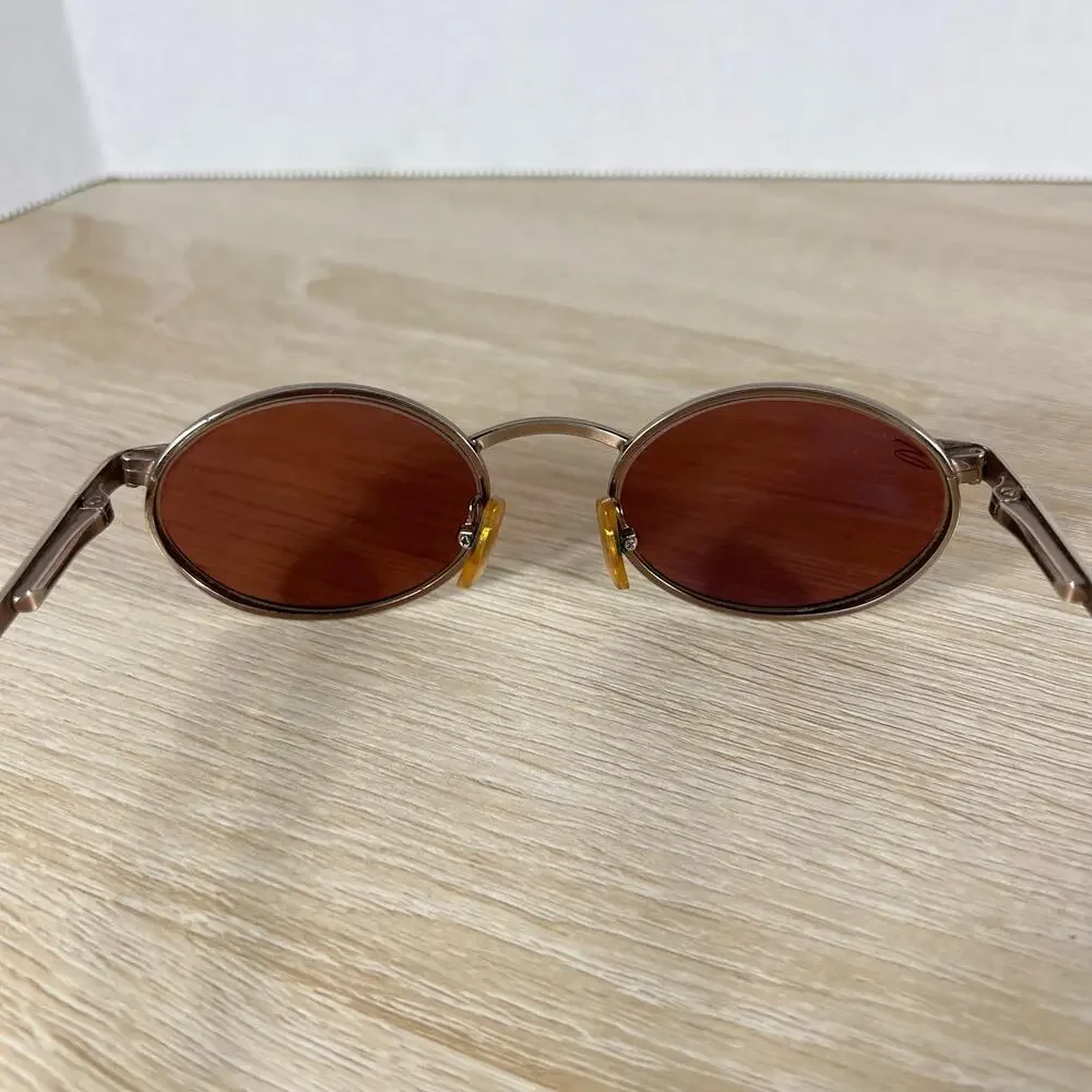 Vintage Serengeti 6412 Sunglasses Red Tinted Lenses Japan Oval Metal